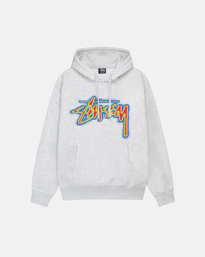 STUSSY THERMAL STOCK HOODIE GREY