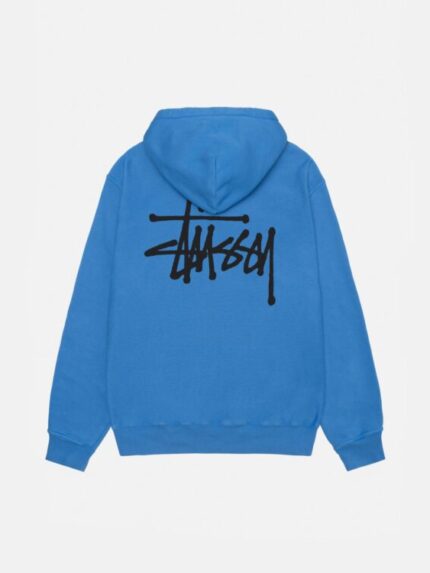 BASIC STÜSSY BLUE HOODIE PIGMENT DYED