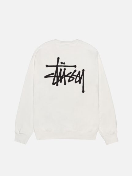 BASIC WHITE STÜSSY CREW PIGMENT DYED