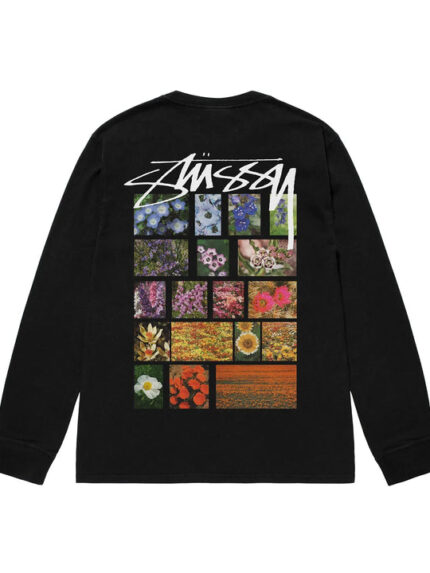 FLOWER GRID PIGMENT DYED LS TEE