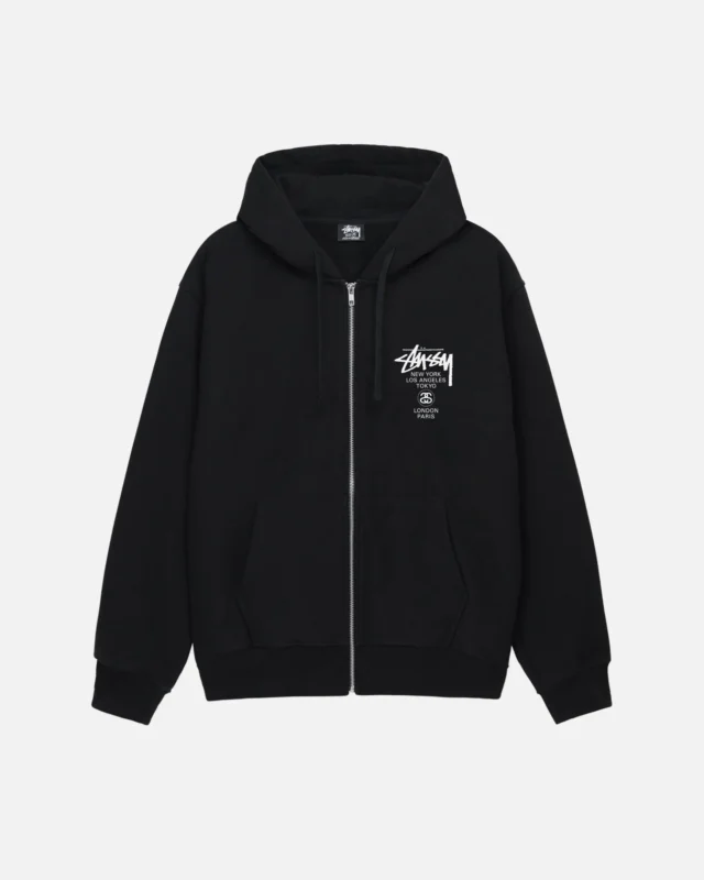 Stussy World Tour Hoodie- Black