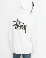 Stussy Basic Logo Hoodie (WHITE)