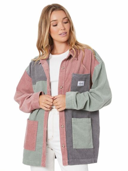 Stussy Liston Cord Jacket (PINK/GREEN)