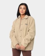 Stussy Sherpa Button Down Jacket Unisex (KHAKI) for men and women