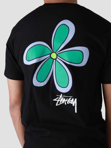 Stussy Five-leaf Flower Tee (BLACK)