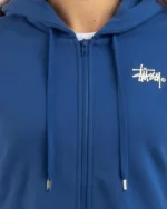 Stussy Stock Zip Thru Cropped Jacket (BLUE)