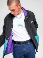 Stussy Men's Windbreaker Jacket (BLACK/PURPLE)