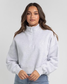 Stussy Women's Newport 1/4 Zip Fleece (GREY)