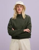 Stussy Women's Newport 1/4 Zip Fleece (GREEN)