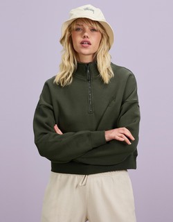 Stussy Women's Newport 1/4 Zip Fleece (GREEN)