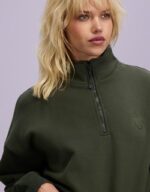 Stussy Women's Newport 1/4 Zip Fleece (GREEN)