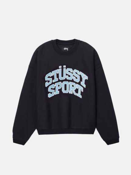 STÜSSY SPORT RELAXED OVERSIZED CREW BLACK