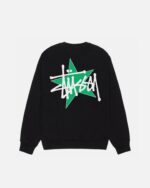 STÜSSY STAR CREW PIGMENT DYED BLACK