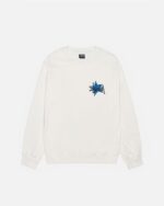 STÜSSY STAR CREW PIGMENT DYED WHITE