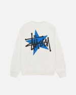 STÜSSY STAR CREW PIGMENT DYED WHITE