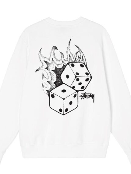 Stussy Fire Dice Crew White