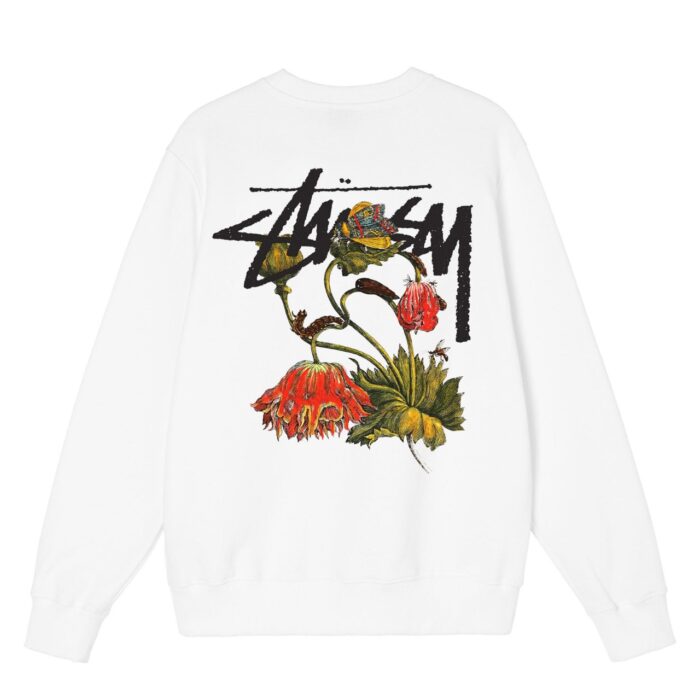 Stüssy WITHERED FLOWER CREW WHITE